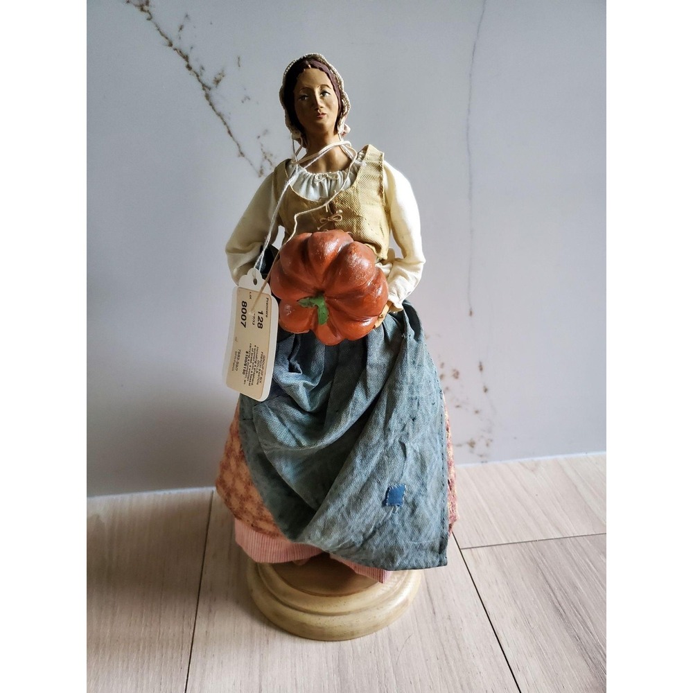 Vintage‎ Elisabeth Fontanille Baldacci French Santon Pumpkin Harvest Doll Signed